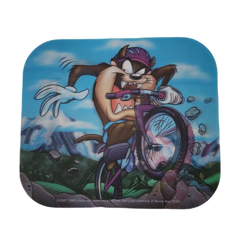 Vintage 1997 Warner Bros Looney Tunes 3D Mouse Pad Tasmanian Devil - Flaw